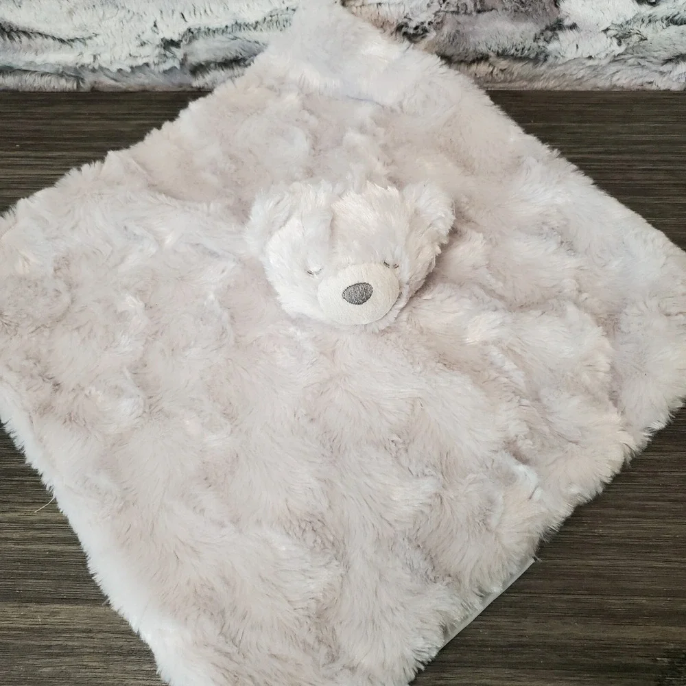 Blankets And Beyond Gray Sherpa Teddy Bear Security Lovie Lovey Used‎ 14